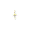 14K Yellow And White Gold Solid Polished Casted Hollow Inri Crucifix Charm