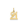 Gents Ladies 14k Yellow Gold Diamond Cut 21 Fashion Charm Pendant For Necklace