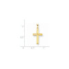 Unisex 14K Yellow Gold Solid Polished Lite Weight Cross Religious Charm Pendant