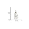 Men's Ladies 14K White Gold Slanted Block Initial "B" Charm Pendant For Necklace