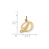 Gent's Ladies 14K Yellow Gold Small Fancy Script Initial "D" Charm For Necklace