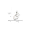 Gent's Ladies 14K White Gold Small Fancy Script Initial "C" Pendant For Necklace