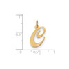 Gent's Ladies 14K Yellow Gold Medium Fancy Script Initial "C" Charm For Necklace