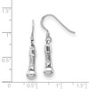 Short Bead Dangle Earrings .925 Sterling Silver Shepherd Hook Reflection Beads
