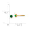 14K Yellow Gold 3mm Synthetic Emerald Stud Earrings Madi K Children's Jewelry