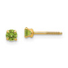 14K Yellow Gold 3mm Synthetic Peridot Stud Earrings Madi K Children's Jewelry