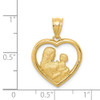 14K Yellow Gold Mother Holding Baby in Open Heart Frame Our Children Charm