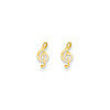 14K Yellow Gold Diamond Cut Musical Note Stud Earrings Madi K Children's Jewelry