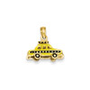 14K Yellow Gold Polished Yellow & Black Enameled 3Dimensional Taxi Pendant