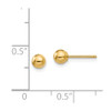 14K Yellow Gold Hollow 4mm Ball Stud Earrings Push Back Madi K Childrens Jewelry