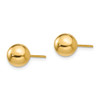 14K Yellow Gold Hollow 7mm Ball Stud Earrings Push Back Madi K Childrens Jewelry