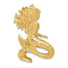 14K Yellow Gold Diamond Cut Satin Mermaid Slide Pendant Fits up to 8mm Necklace