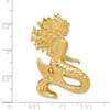 14K Yellow Gold Diamond Cut Satin Mermaid Slide Pendant Fits up to 8mm Necklace