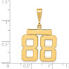 14K Yellow Gold Polished Solid Medium Number 88 Fancy Charm Pendant For Necklace