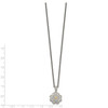 Diamond Flower 18" Necklace .925 Sterling Silver 14K Accent 0.05 Ct Shey Couture