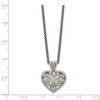 Diamond Heart 18" Necklace Sterling Silver 14K Gold Accent 0.05 Ct Shey Couture