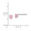 14K White Gold 4mm Pink CZ Heart Stud Earrings Madi K Children's Jewelry