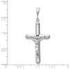 14K White Gold Polished Solid Crucifix Cross Christianity Religious Pendant