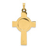 14K Yellow Gold Polished Solid Cross w/ Saint Michael Medal Religious Pendant