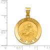 14K Yellow Gold Polished & Satin Finish Saint Anthony Pray For Us Medal Pendant