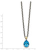 Blue Topaz 18" Necklace .925 Sterling Silver w/ 14K Gold Accent Shey Couture