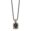 Onyx Pendant 18" Necklace .925 Sterling Silver & 14K Gold Accent Shey Couture