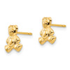 14K Yellow Gold Small Teddy Bear Stud Earrings Push Back Madi K Children Jewelry