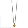 Citrine Pendant 18" Necklace .925 Sterling Silver 14K Gold Accent Shey Couture