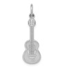14K White Gold Polished Guitar Design Textured Fancy Charm Pendant For Necklace