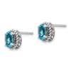Blue Topaz Post Earrings .925 Sterling Silver Antiqued Push Back Shey Couture