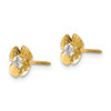 14K Yellow Gold 2.5mm CZ Flower Stud Earrings Screw Back Madi K Child's Jewelry