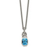 Blue Topaz and Diamond 18" Necklace .925 Sterling Silver 0.01 Ct Shey Couture
