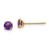 14K Yellow Gold 4mm Round Amethyst Stud Earrings Madi K Children's Jewelry