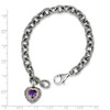Amethyst Heart 7.5" Link Tennis Bracelet Sterling Silver 14K Accent Shey Couture