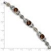 Smokey Quartz 7.25" Bracelet .925 Sterling Silver 14K Gold Accent Shey Couture