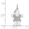14K White Gold Laser Etched Engraveable Girl Stretch Hands for Hug Kids Charm