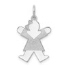14K White Gold Polished Laser Etched Engraveable Girl Jumping with Joy Kid Charm