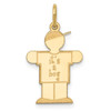 14K Yellow Gold Solid Laser Etched "it's a boy" Stretch Hands For Hug Kid Charm