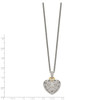 Diamond Vintage Heart 18" Necklace Sterling Silver 14K Accent .1 Ct Shey Couture