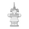 14K White Gold Laser Etched Engraveable Girl Stretch Hands For Hug Kid Charm