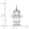 14K White Gold Laser Etched Engraveable Girl Stretch Hands For Hug Kid Charm
