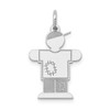 14K White Gold Polished Laser Etched Boy Stretch Hands for Hug Kid Charm
