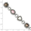 Mother of Pearl 7.75" Tennis Bracelet Sterling Silver & 14K Accent Shey Couture