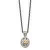 Diamond Pendant 18" Necklace Sterling Silver 14K Gold Accent .06 Ct Shey Couture