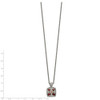 Garnet Diamond 18" Necklace Sterling Silver 14K Gold Accent 0.05 Ct Shey Couture