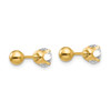 14K Yellow Gold 5mm CZ Reversible Ball Stud Earrings Madi K Children's Jewelry