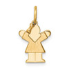 14K Yellow Gold Polished & Satin Finish Mini Girl Raise Hands For Love Kid Charm