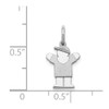 14K White Gold Polished & Solid Mini Boy Raise Hands For Love Kid Charm