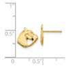14K Yellow Gold Small Horse Head Stud Earrings Push Back Madi K Child's Jewelry