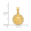 14k Yellow Gold Shining Happy Face Smiling Sun Polished Sunshine Charm Pendant